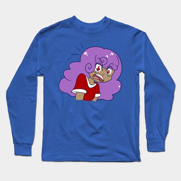 Angry Purple-Haired Girl Long Sleeve T-Shirt by saradaboru